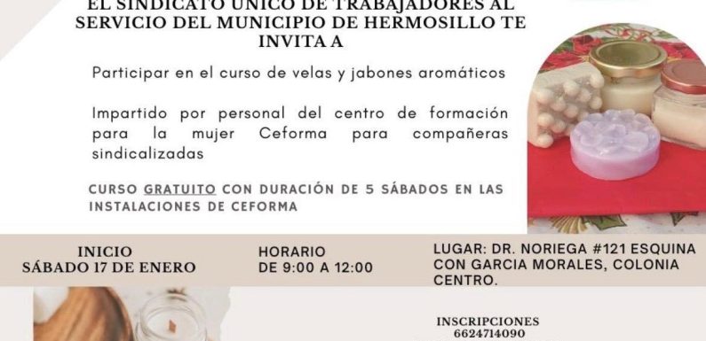 INVITACIÓN A CURSO DE VELAS Y JABONES AROMÁTICOS SUTSMH 2026
