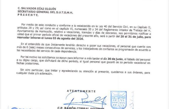 AVISO DEL PRIMER PERIODO VACACIONAL DEL 20 AL 31 DE JULIO 2026