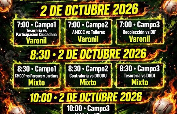 ROL DE JUEGOS 02 Y 05 DE OCTUBRE DE 2026 DEL TORNERO RECREATIVO SUTSMH 2026